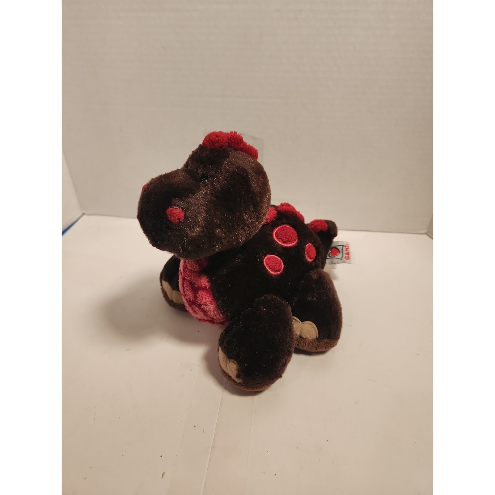 Ganz Webkinz Cocoa Dinosaur 8"‎ Plush Brown Red Pink HM338 no code